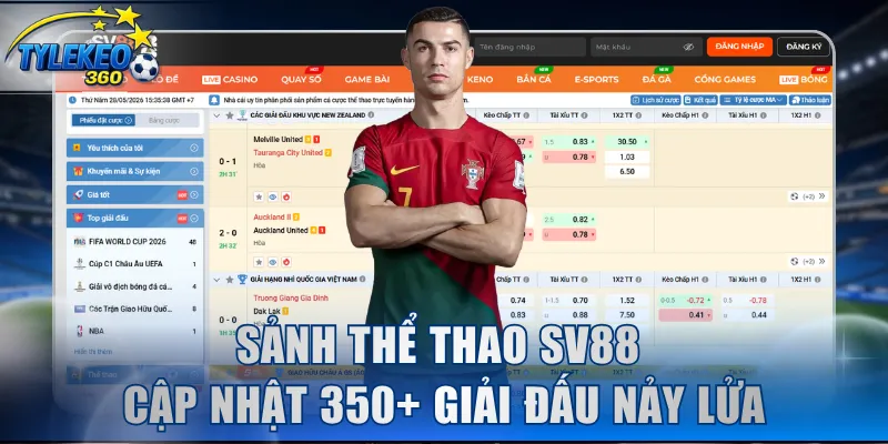 Sảnh thể thao SV88 cập nhật 350+ giải đấu nảy lửa
